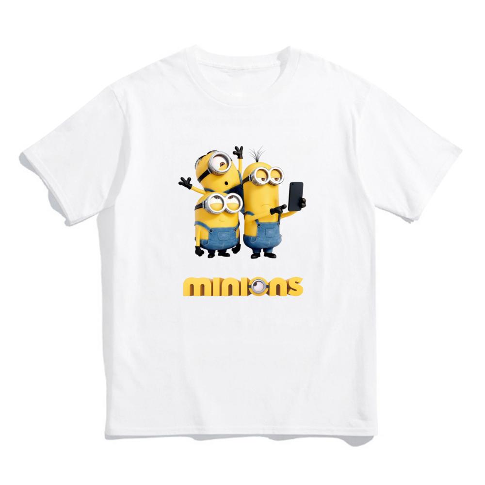 Minions Lover T-Shirt, Cute Cartoon Character Short Sleeve, Soft Cotton Casual Tee