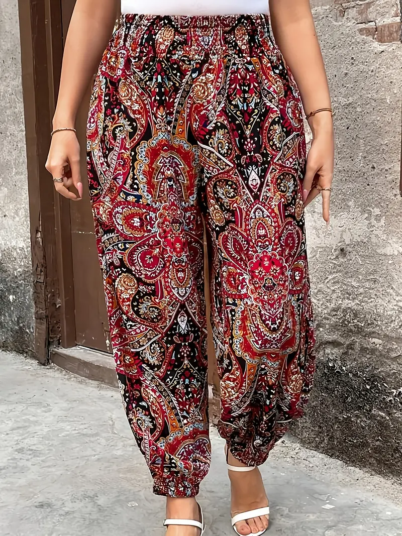 【RED】Paisley baggy pants paisley print pants mens - TikTok Shop