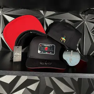 Exclusive caos Sinaloa plate SnapBack hat-black/red