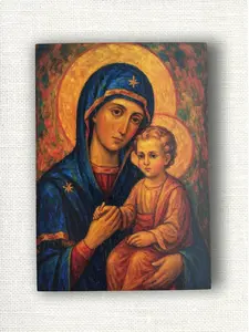Virgin Mary with Child Wooden Icon