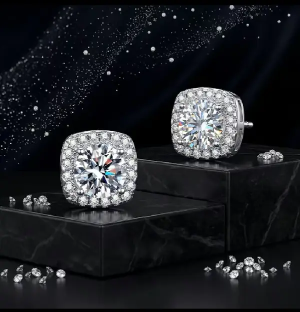 【Must be】Moissanite cut sparkle Metal Pieces with Cubic Zirconia  Stud Earrings 4-8mm for Sensitive Ears, Men's Accessories, Women's Accessories, Fashion Classic Earring Jewelry Gift for Men Earring stud earrings man woman