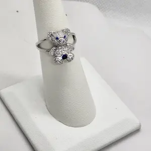 Brand New Sterling Silver 925 Teddy Bear Ring