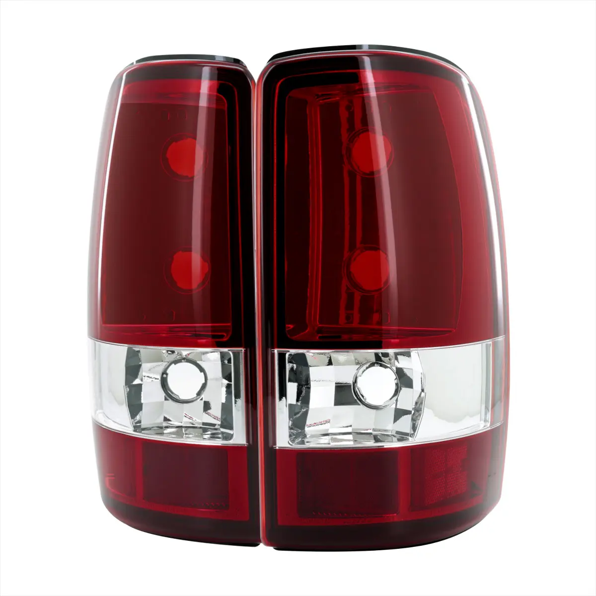 2000-2006 Chevrolet Suburban/Tahoe GMC Yukon/Yukon XL Tail Lights (Chrome Housing/Red Clear Lens) 2000-2006 Chevrolet Suburban/Tahoe GMC Yukon/Yukon XL Tail Lights (Chrome Housing/Red Clear Lens)