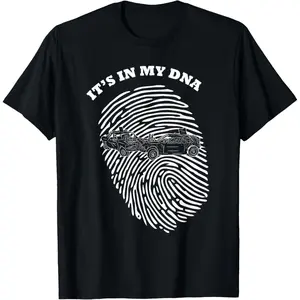 100% Cotton It's In My DNA Demolition Derby Racer Fingerprint Fans Retro T-Shirt