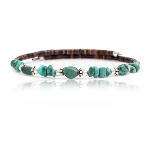 Certified Authentic Navajo Native American Natural Turquoise Adjustable Wrap Bracelet 12732-14