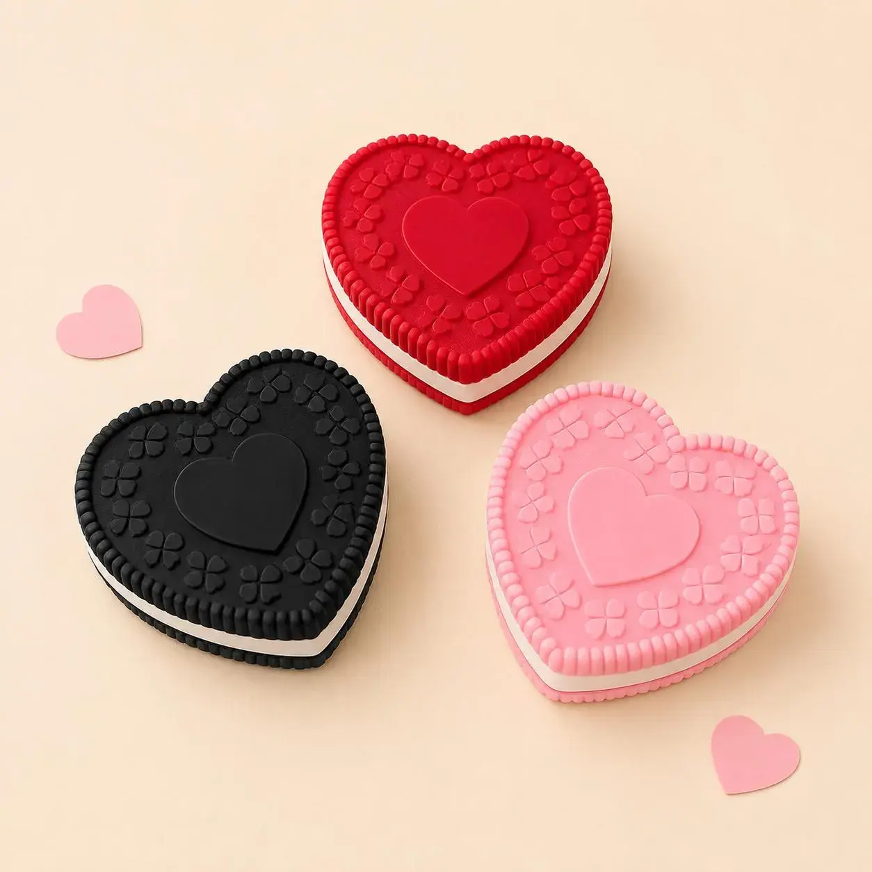 Cookies & Cream Heart Fidget Slider | Magnetic Desk Toy | Textured Sensory Slider | Pocket Fidget | Satisfying Slider | Handmade Gift hand relaxation fidgeting calm anxiety relief