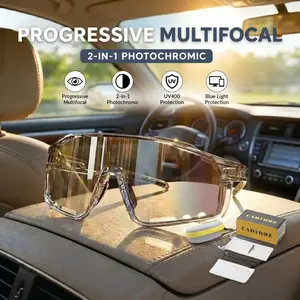 UV400 Protection Polarized Safety Glasses for Men - Photochromic All-Weather Adaptive Lenses, Anti-Glare, Street Style Fashion for Fishing, Construction, Outdoor Adventures