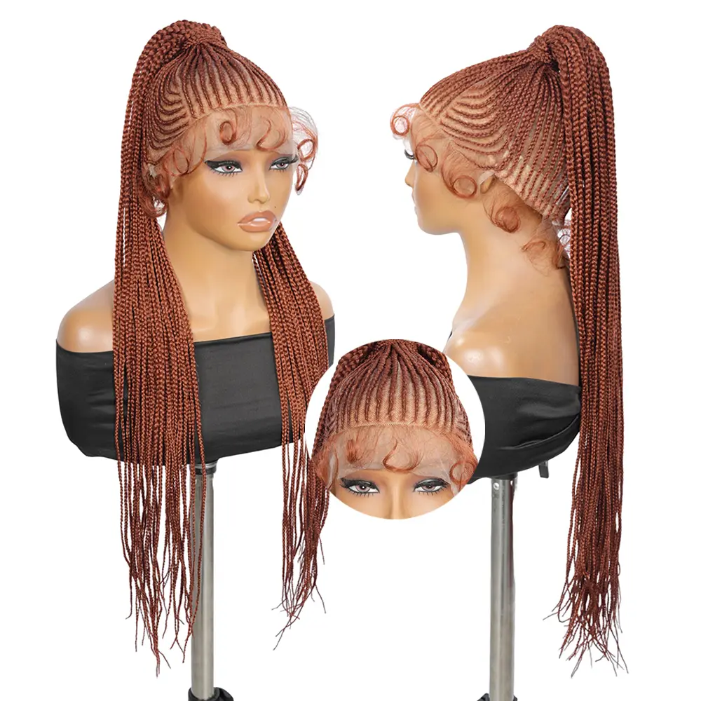 #350 Red Copper Braided Wig | 32” Full Lace Ponytail Wig for Women | Bold Synthetic Hairstyle | SuperNova #SummerVibes