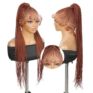 #350 Red Copper Braided Wig | 32” Full Lace Ponytail Wig for Women | Bold Synthetic Hairstyle | SuperNova
