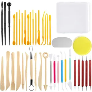 Clay Tools Kit, 40 count Pottery Tools for  and Adults, Air Dry Polymer Clay Tools, Clay Sculpting Tools for Dotting, Carving, Drawing, Molding, Modeling, Shaping