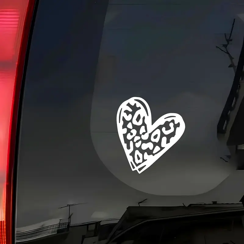 2pcs Heart-shaped Pattern Car Sticker Vinyl Sticker Self-adhesive Sticker, Suitable for Laptops, Cars, Motorcycles, Car Windows, Car Accessories, Decal for Cars