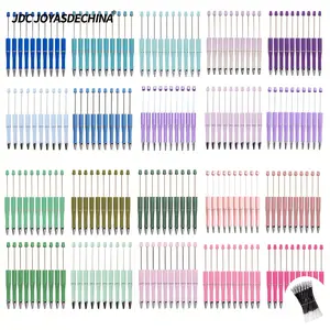 100pcs Beadable Pens Set – 50 Black Ballpoint Pens + 50 Refills, DIY Plastic Bead Pens, Exquisite Office Supplies, Teacher Gifts, Bride Gifts, Back to School Essentials summerwins