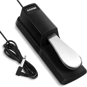 Sustain Pedal, Universal Piano Pedal for Digital Piano/ Keyboard/MIDI Keyboard Synthesizer, with Polarity , 1/4'' (6.35mm) Input Plug