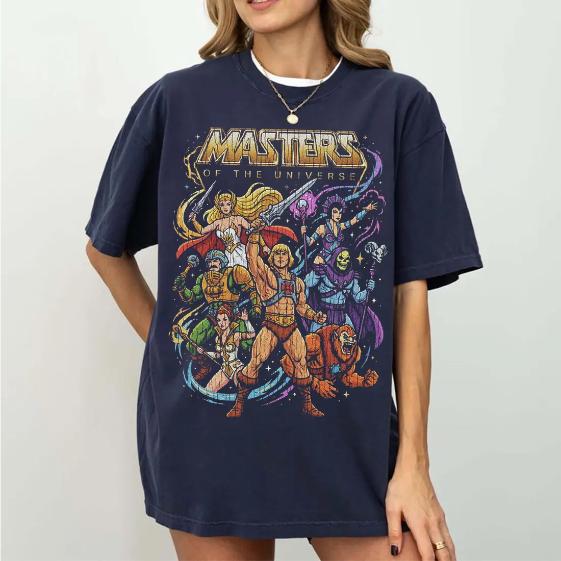 Retro Masters of the Universe Vintage 80s Unisex Softstyle Graphic T-Shirt | He-Man & Skeletor Movies Graphic