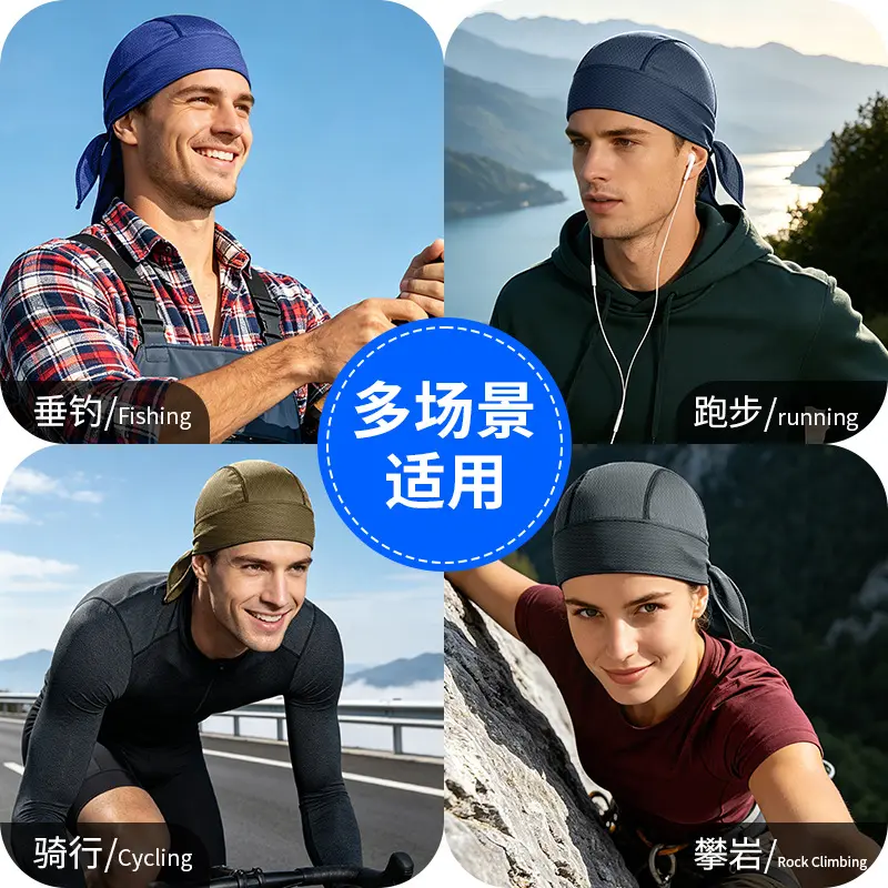 Outdoor riding pirate hat quick-drying and breathable sports headscarf moisture-wicking and breathable sunscreen headgear