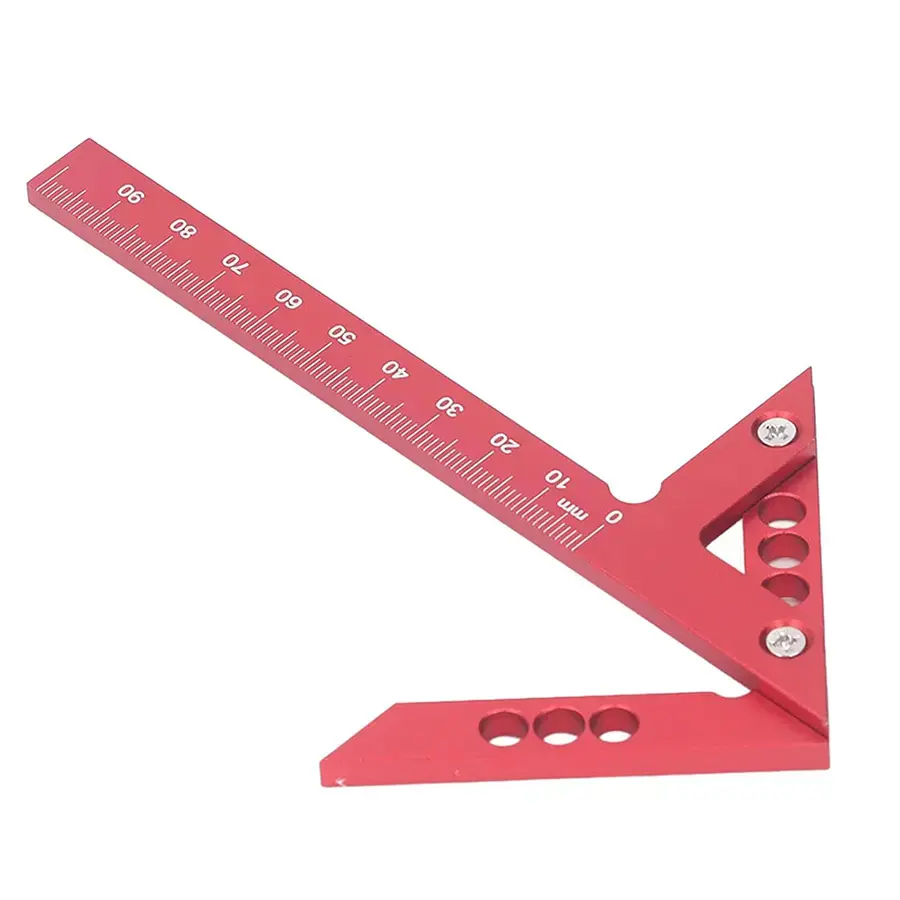 Stop Guessing Your Measurements! Aluminum Woodworking Arrow Ruler with 45°/90° Angle Guide, Circle Center Locator & Precision Marking Tool for DIY Projects