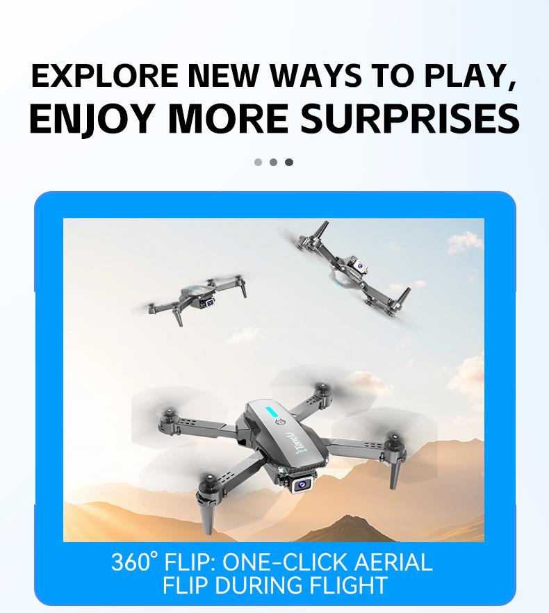 TongLi Aerial photography drone foldable drone children's remote control drone quadcopter, beginner drone dual-camera drone drones suitable for children aged 14 holiday gifts carnival gifts New Year's gifts. Folding Wifi Fpv