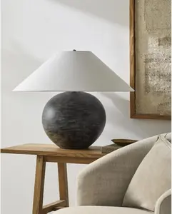 Livabliss x Galey Alix Saint Martin Traditional Table Lamp, 19" H x 25" W x 25" D, Black/Brown