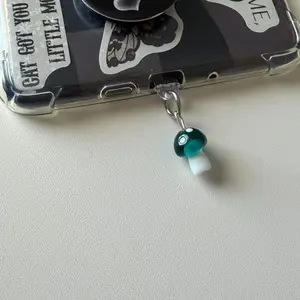 Dust Plug Mushroom Charm Teal for USB-C Devices