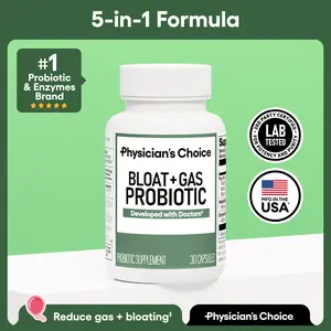 Physician's Choice Bloat & Gas Probiotic with Lactase, Enzymes, Prebiotics, Postbiotics & Herbs for Daily Proactive Digestion Support Physician's Choice Bloat & Gas Probiotic with Lactase, Enzymes, Prebiotics, Postbiotics & Herbs for Daily Proactive Digestion Support