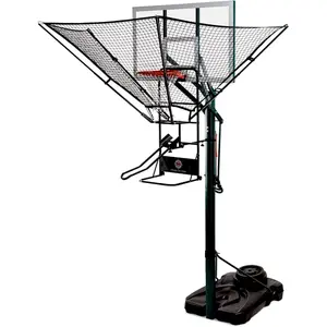 Basketball Rebounder Net Return System Portable Shot Trainer for Traditional Pole and Wall Mounted Hoops with Rotating Return Chute