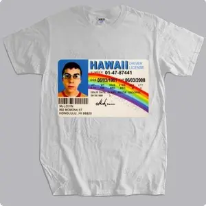 Unisex Adult Short-Sleeve Round Neck Casual Streetwear McLovin's Fake ID Graphic Top T-Shirt