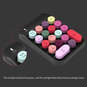AJAZZ AK18 Wireless Numeric Keypad, 2.4G Wireless Mini Keypad, 18-key Girl Cute External Keypad, Financial Cash Register Accounting Keyboard, Portable Keyboard