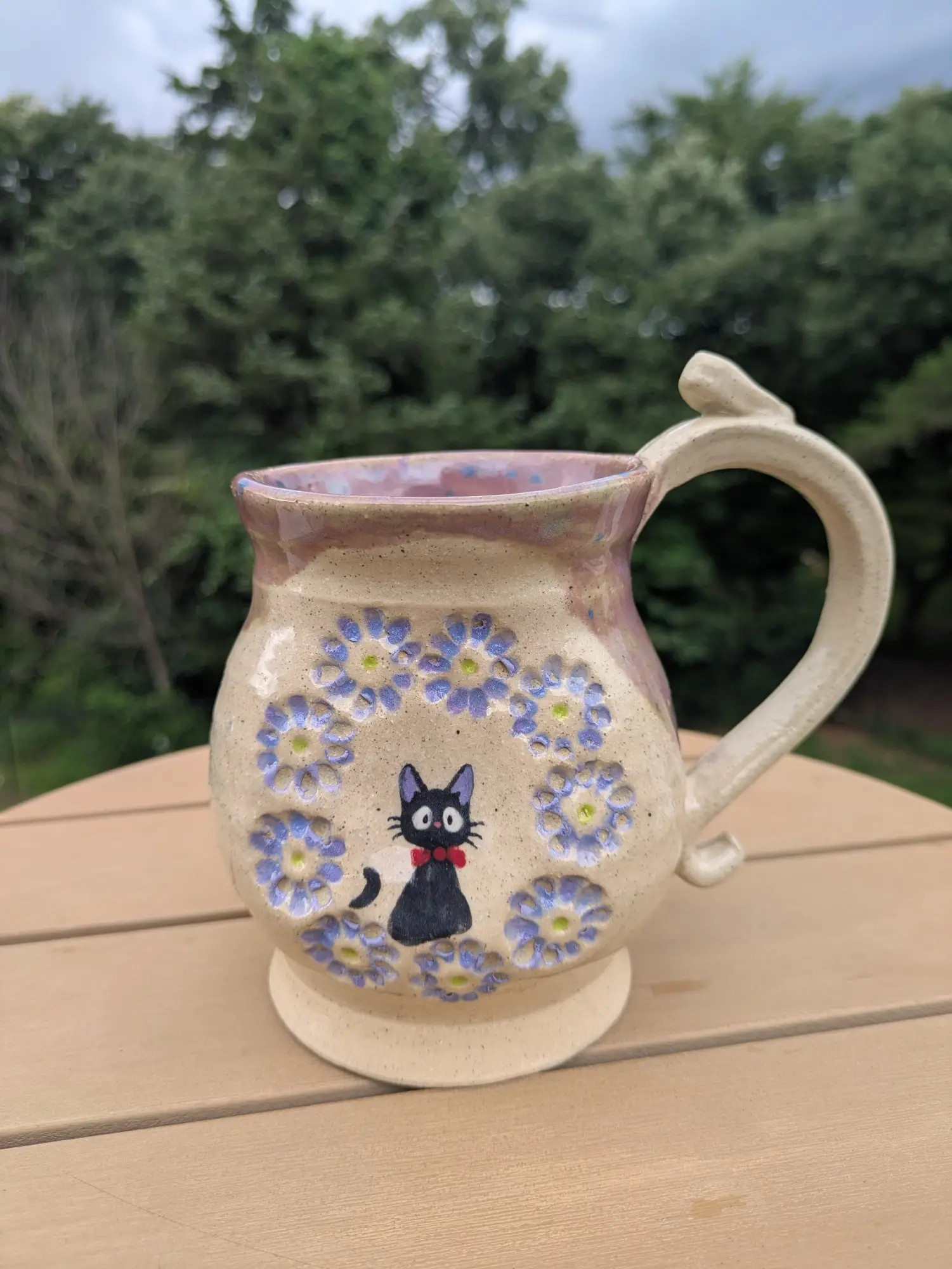 Studio Ghibli Jiji Cat Mug - Kikis Delivery Service Handmade Stoneware Pottery