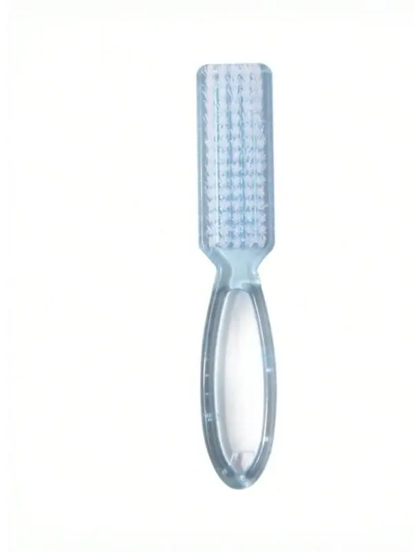 1 PC Transparent Plastic Nail Brush With Long Handle And Soft Bristle For Dust Removal, Manicure