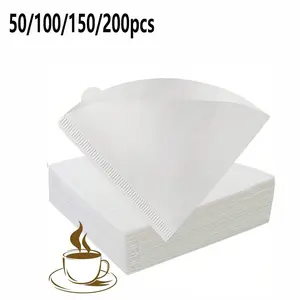 50/100/150/200 Count Coffee Filters, Conical Paper Filters, Easy to Use, V02 Size, V-Shape Pour over Coffee Filters, Compatible with Drip Makers