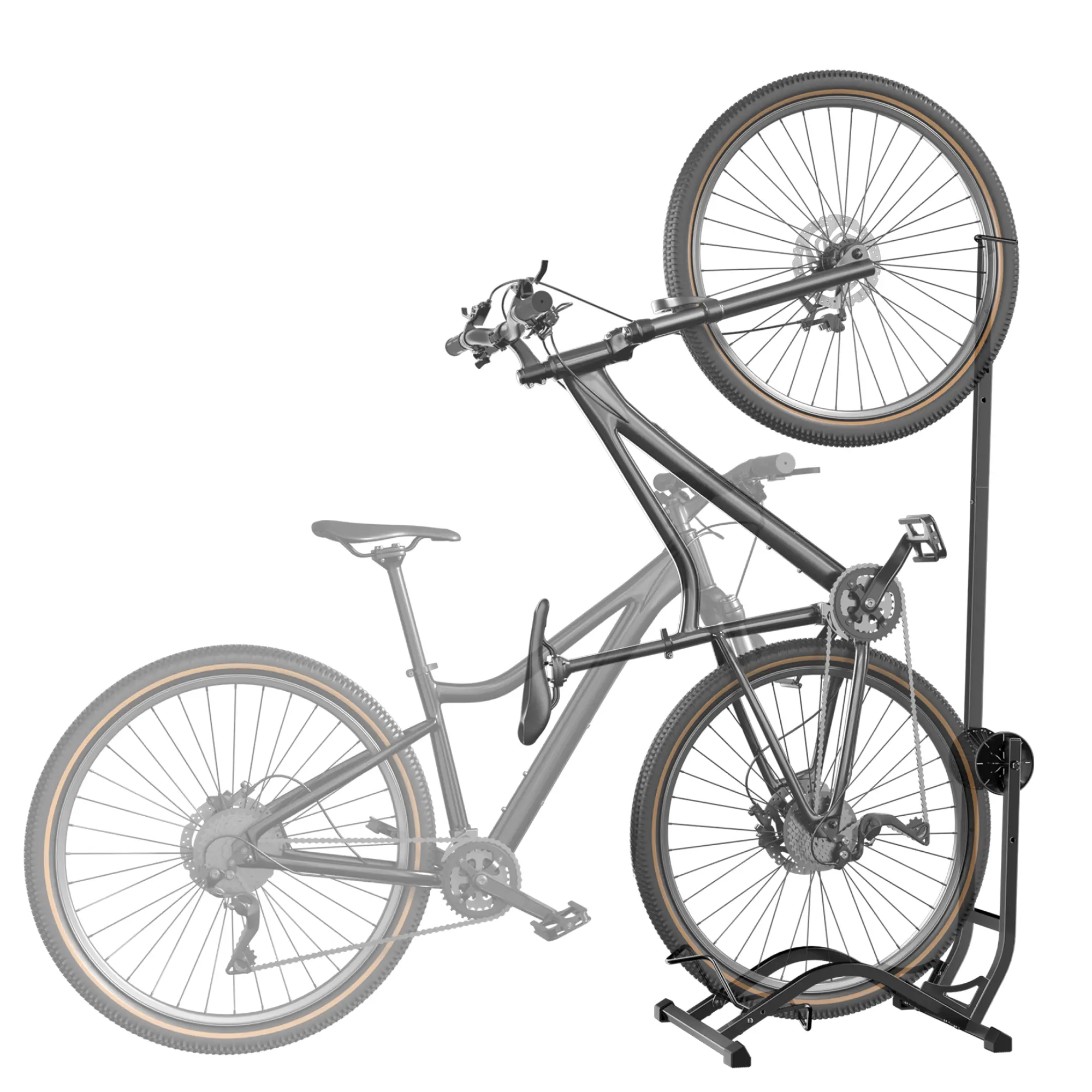 PEGZONE Freestanding Bike Floor Stand, Vertical Horizontal Bicycle Storage Rack, Heavy Duty 77 lbs Freestanding Bike Rack for Garage Home, Space-Saving Indoor Bike Storage, Smart Two-way Installation