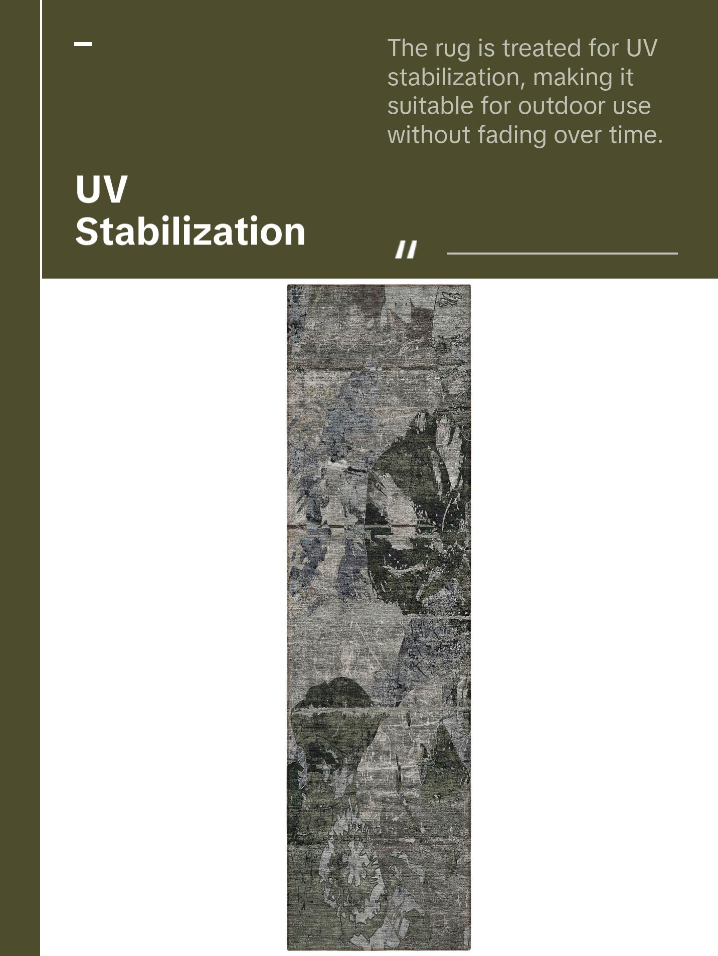 Machine Washable Gray Rug - Indoor / Outdoor - Kids / Pet Friendly Organic Print Rug