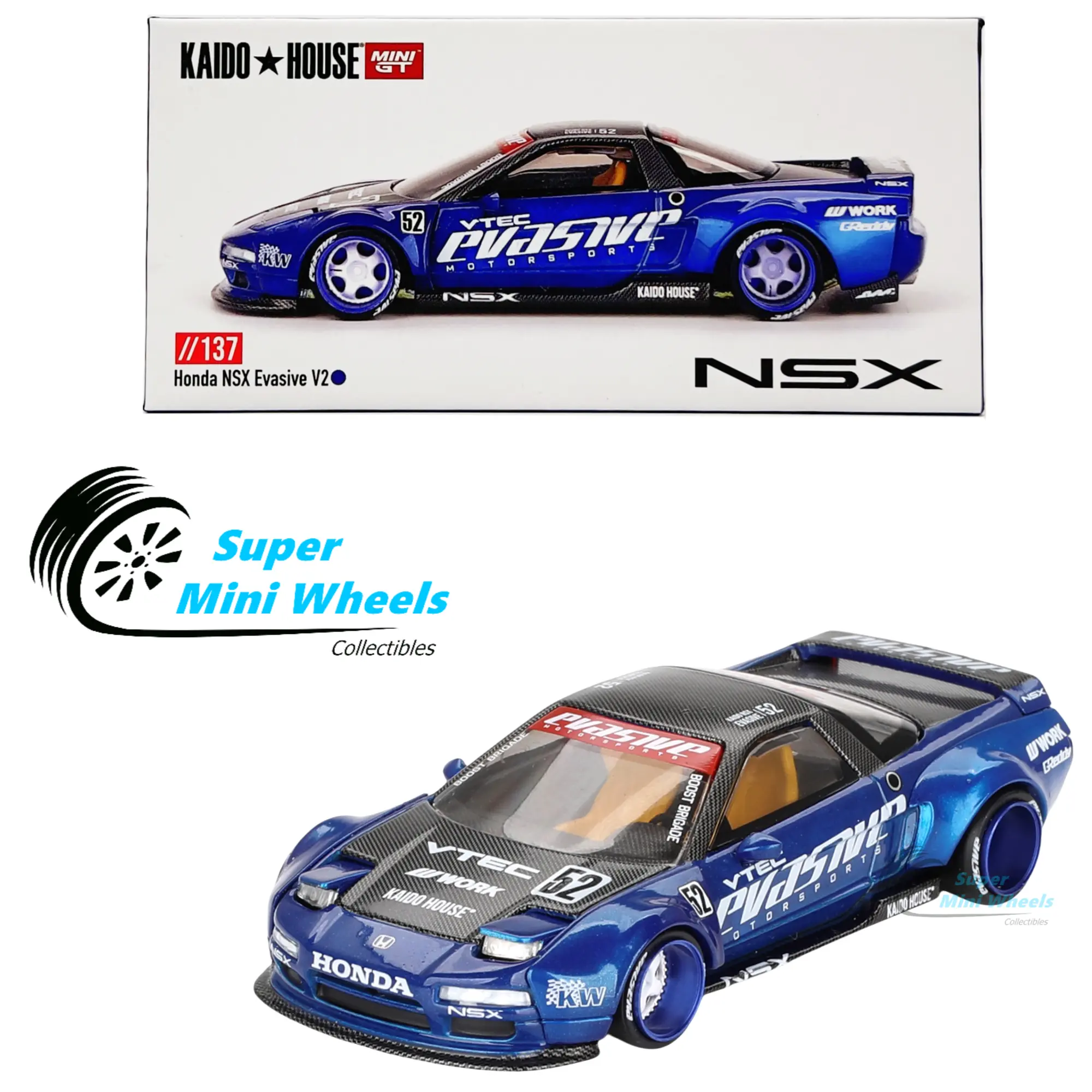 Mini GT x Kaido House 1:64 Honda NSX Evasive V2 KHMG137 Mini GT x Kaido House 1:64 Honda NSX Evasive V2 KHMG137