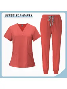 Men's Veterinary Workwear Set Elastic Frosted Suit Suitable for Veterinarians and Salon Staff's Hand Brushing Workwear Set