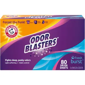 Arm & Hammer Dryer Sheet 80ct Odor Blaster Fresh Burst