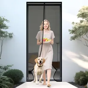 Magnetic Screen Door 36" x 81" Black, Door Mesh Screen with Magnetic, Heavy Duty, Door Net, Patio Screen, Sliding Door Screen,  Screen for Doorways, Kid and Pet Friendly