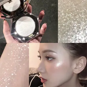 Meiboge Diamond Highlighter Powder - Creamy Potato Texture, Unicorn Crushed Diamond Glitter, Shimmering Glow, Radiant Contour