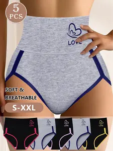 5-Pack Women's High Waisted Briefs Tummy Control Butt Lifting Panties, Soft Breathable Sexy Everyday Underwear for Yoga & Sports