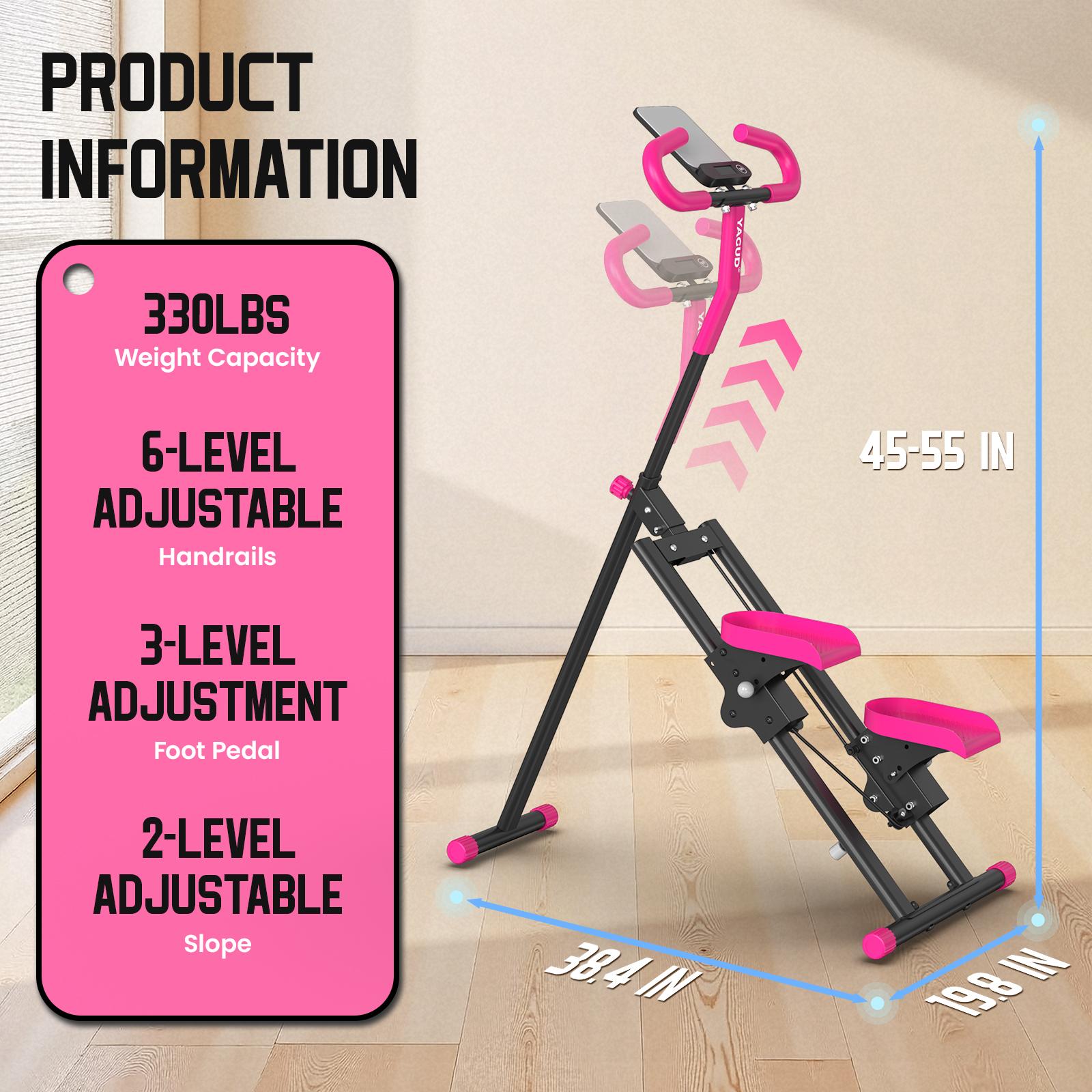 Stair Stepper with Handlebar, Extended Range Climbing Machine for Leg & Core Training, Home Workout Equipment