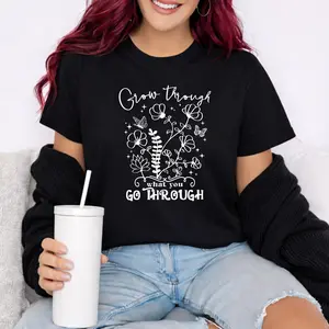 Grow Through It Boho Floral Wildflower T-Shirt