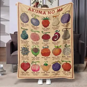 One Piece Demon Fruit Theme Flannel Blanket  Super Soft Flannel Blanket, an Ideal Gift For Children and Enthusiasts on Special Occasions. Perfect For Use at Home, Office, Outdoors and Parties.