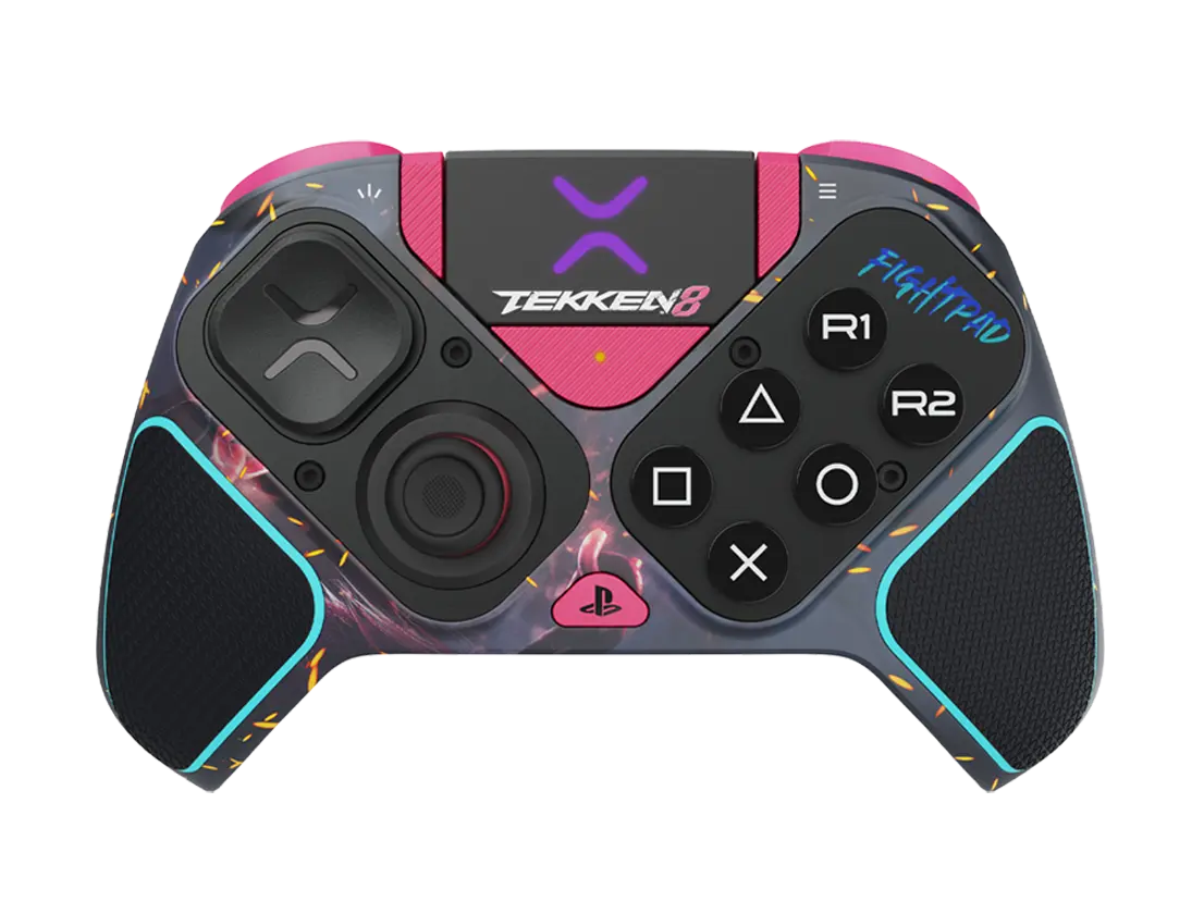 Victrix Pro BFG Wireless Controller TEKKEN 8 Rage Art for PlayStation and PC - standard right module, 6-button fight pad module, 4 interchangeable sticks, 3 different D-pads, and 4 gates