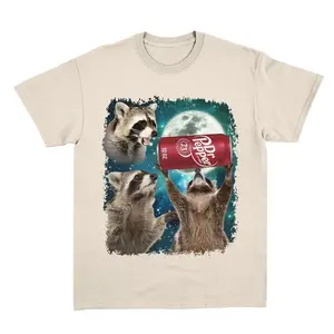 Three Raccoons Dr Pepper T-shirts, Retro Raccoon Moon Tshirt,  Funny Raccon Tee, Raccoon Gifts, Cotton dr pepper  sweatshirt