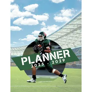 2025-2029 Large Print Planner | Minimalist 5-Year NFL Fan Gift | Yearly & Monthly Views, Vision Board, Goals, and Motivational Quotes Paperback – October 1, 2024