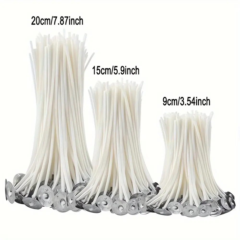 20pcs Smokeless Pre-Waxed Long-Burning Candle Wicks Suitable for DIY Candle Making, Smokeless Wax-Coated Resin Wicks for Burns, Party Supplies & Professional/ Crafting (Smoke-Free, Long-Lasting)