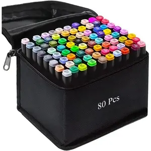 80 Colors  Markers Dual Tips Marker Pens Set for  Adult Coloring Painting Manga Design
