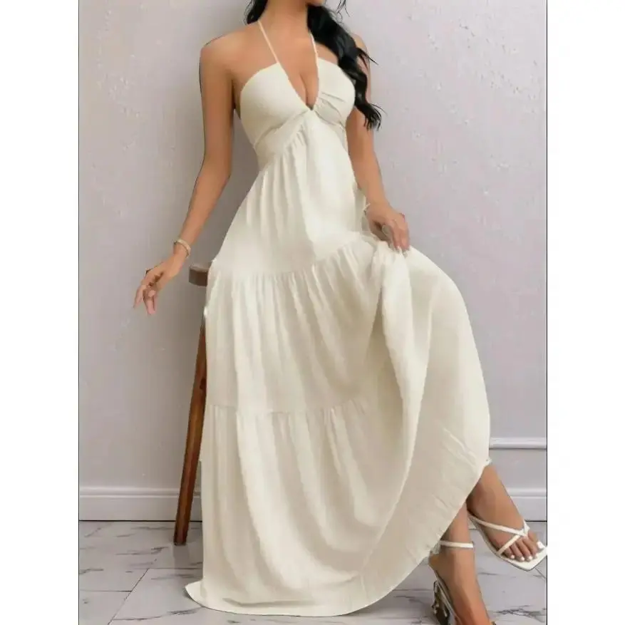 Women's Plain Dress, Summer Clothes Women, Casual Basic Loose Fit Sleeveless Dress for Beach Holiday Vacation, Ladies Summer Clothes, Women's Clothing, Womenswear, Dresses for Party, Minimalist A Line Dress Formal
