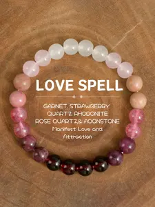 Unisex Artificial Crystal Beaded Bracelet, Adjustable Bracelet for Daily Clothing for Women & Men, Jewelry for Party for Daily Clothing, Trendy Exquisite Jewelry for Gift, Couples Gifts, Love Spell, Love and Attraction Bracelet, Crystal Bracelets