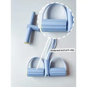 6-Tube Multifunction Elastic Foot Pedal Resistance Band, Portable Fitness Rope for Home Exercise