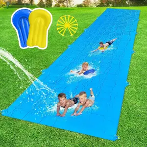 40FT Giant Heavy Duty Slip and Water Slide for Kids & Adults, Summer Backyard Outdoor Water Toy with 14 Stakes and 2 Inflatable Bodyboards